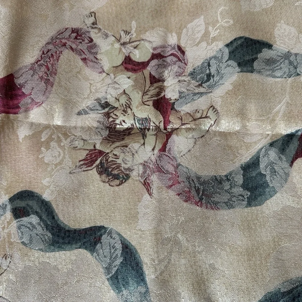 Linens N Things Holiday Tablecloth 60x120 Inch Cheribini Antique Gold Oblong New